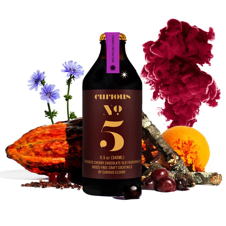 Curious No. 5 | Non - Alcoholic Smoked Chocolate Cherry Old Fahsioned - WellHaus