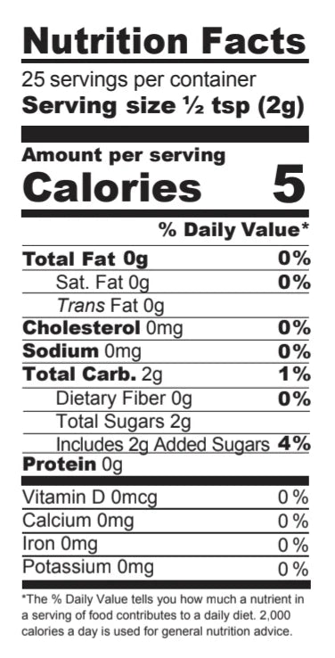Nutrition Facts for Cinnamon Sugar Crunch