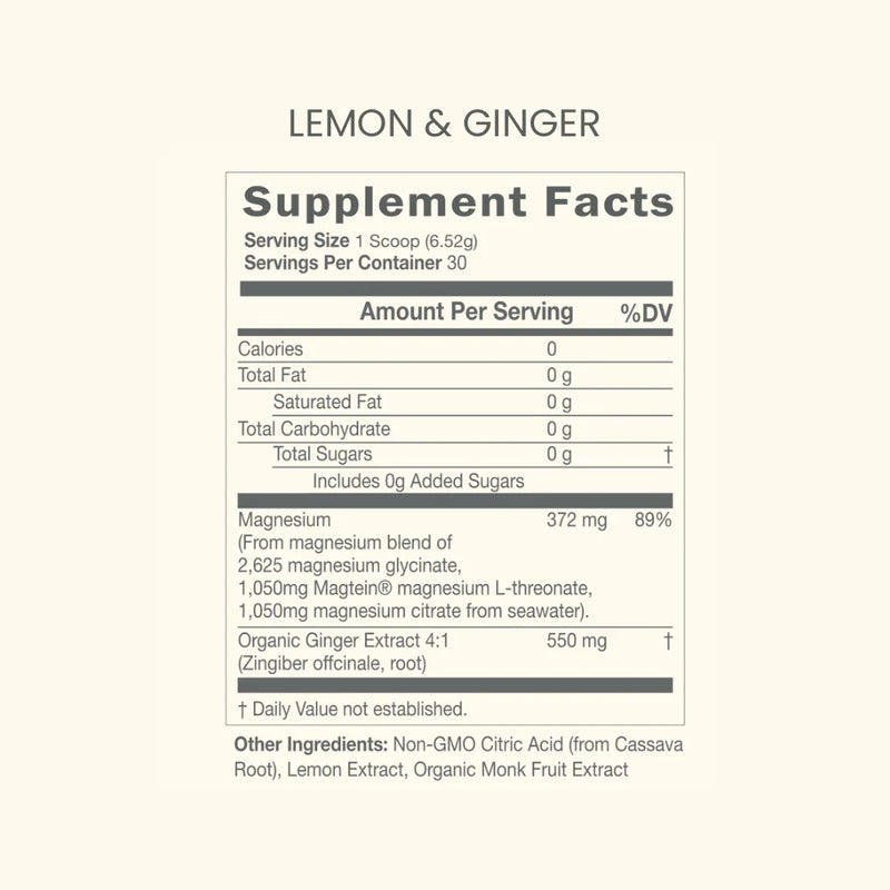 Nutrition Facts for Mag-Mend Bio-Available Magnesium