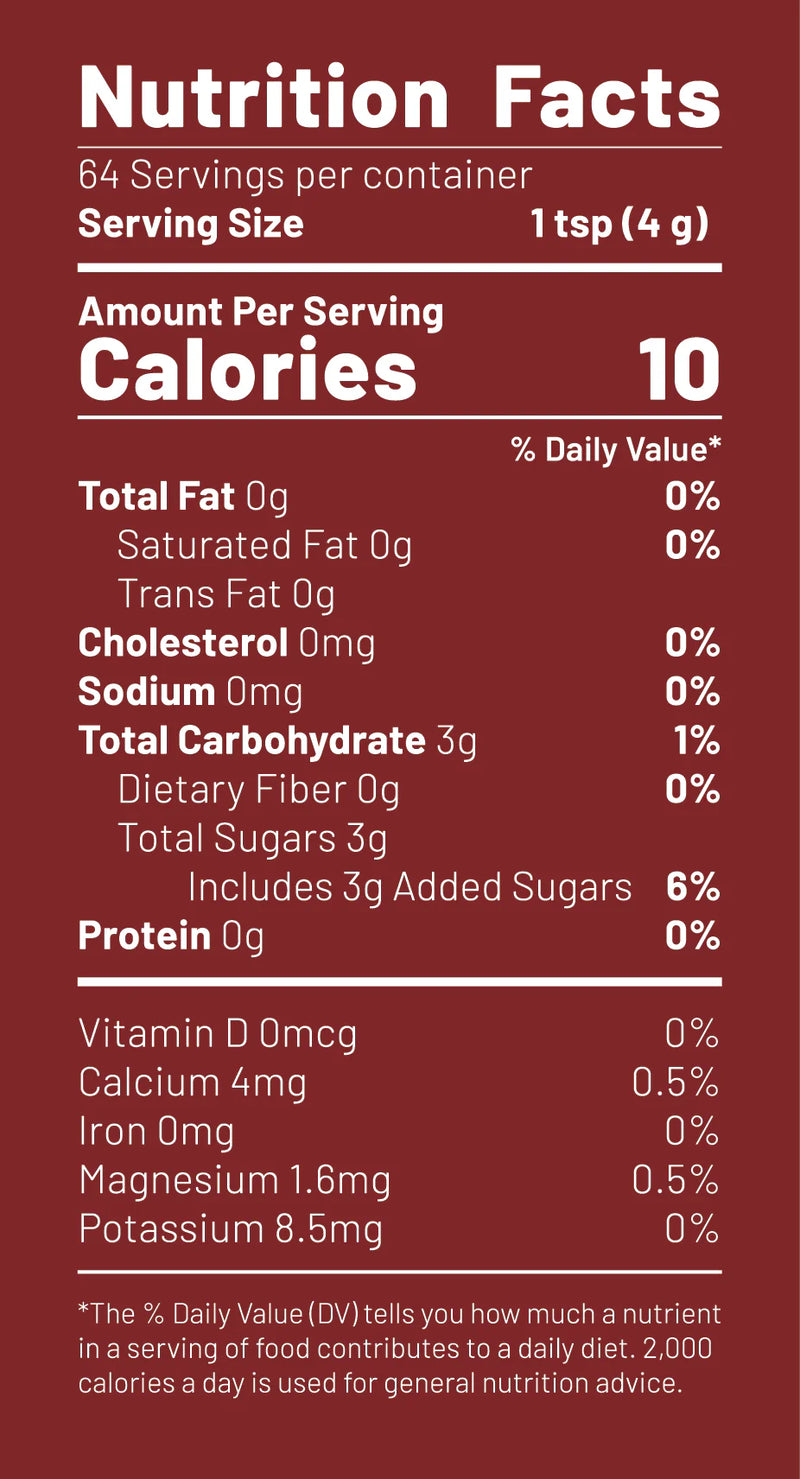Nutrition Facts for Everything Brownie Seasoning