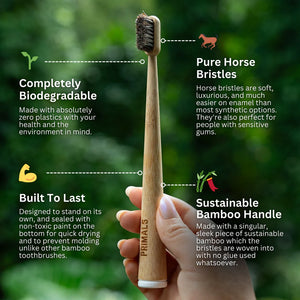 Horse Bristle & Bamboo Toothbrush (4 Pack)