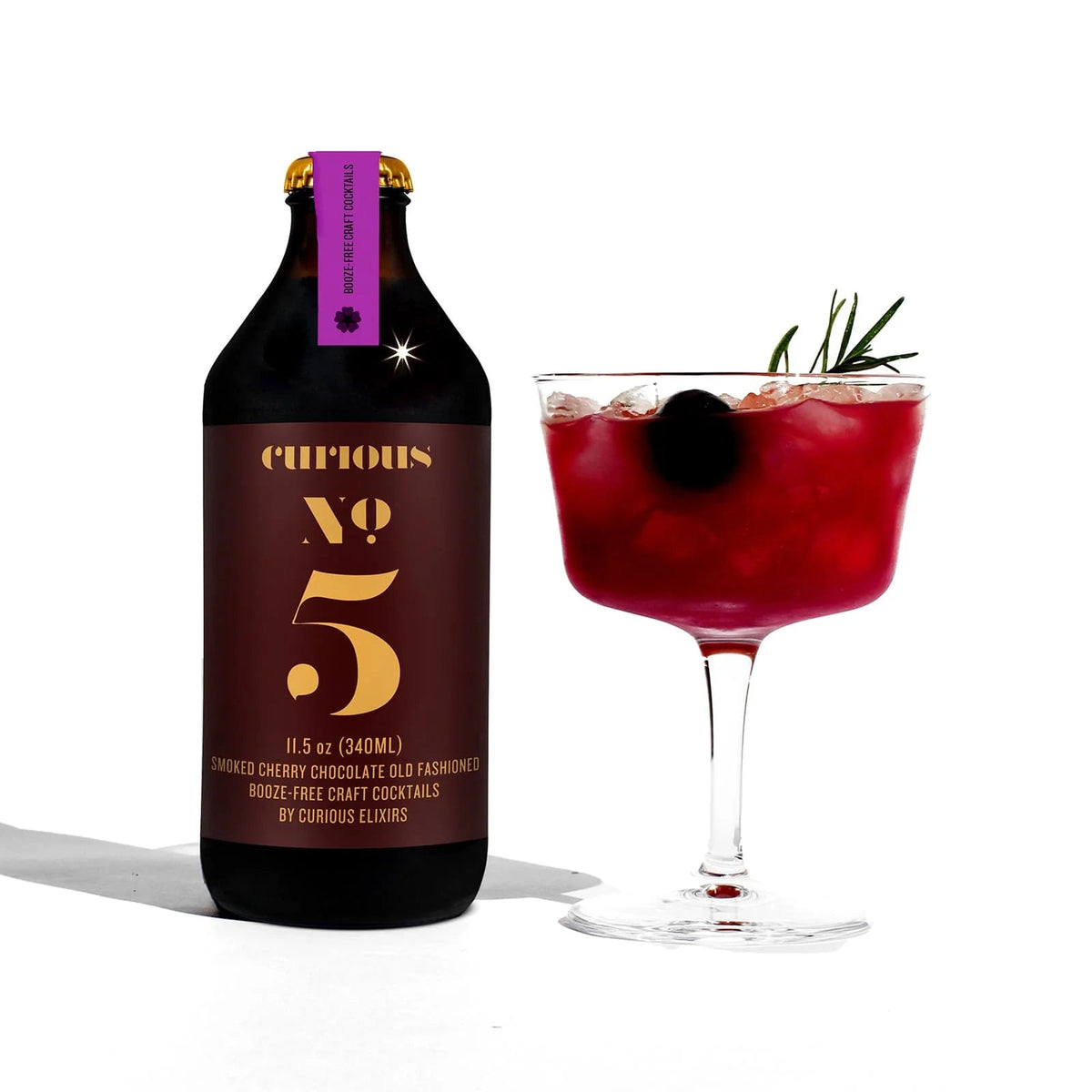 Curious No. 5 | Non - Alcoholic Smoked Chocolate Cherry Old Fahsioned - WellHaus