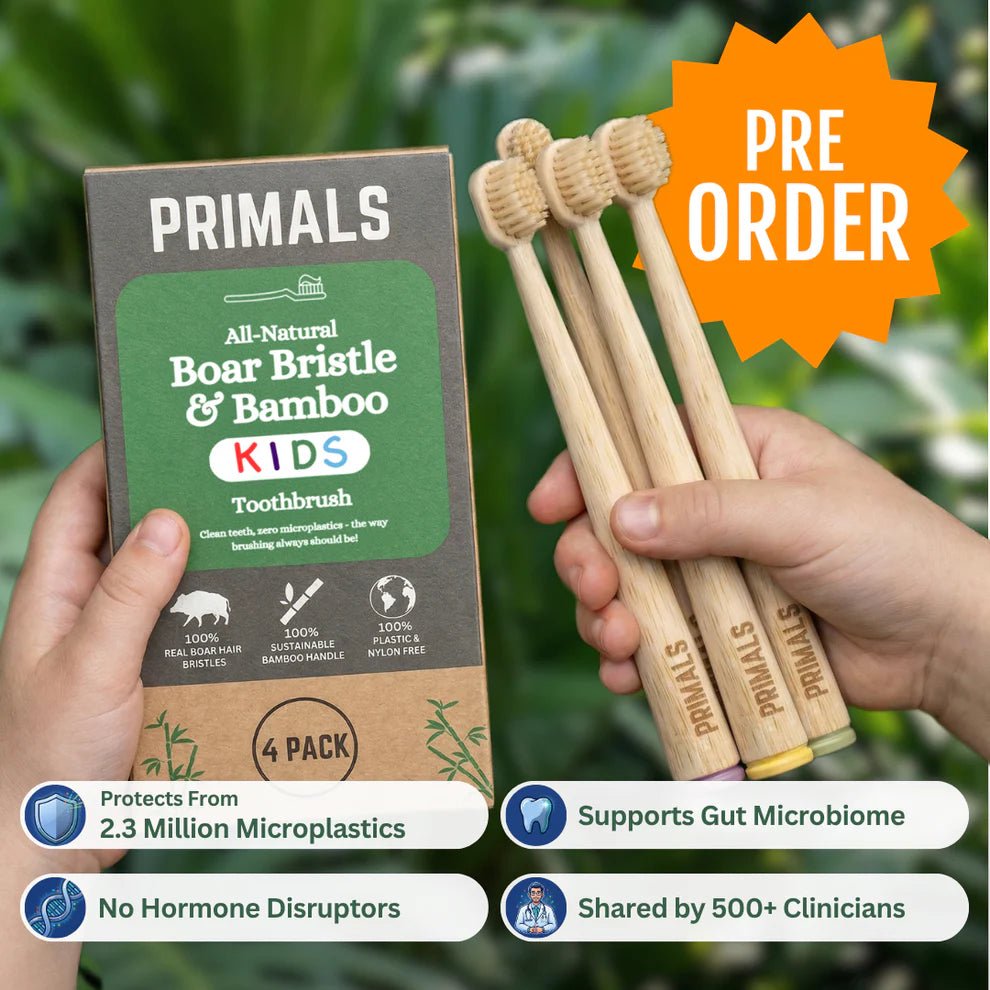 Kids Boar Bristle & Bamboo Toothbrush (4 Pack) - WellHaus