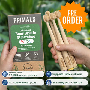 Kids Boar Bristle & Bamboo Toothbrush (4 Pack) - WellHaus