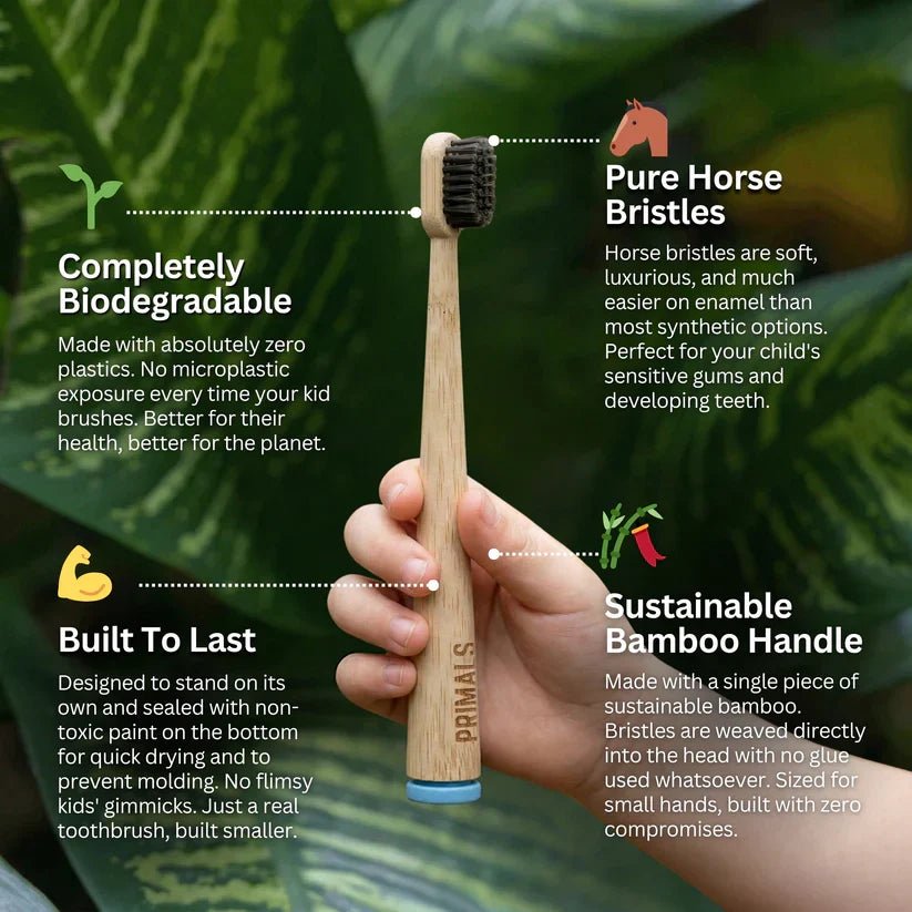 Kids Horse Bristle & Bamboo Toothbrush (4 Pack) - WellHaus