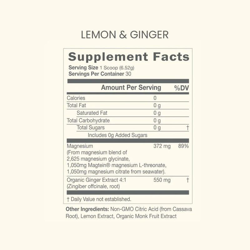 Nutrition Facts for Mag-Mend Bio-Available Magnesium